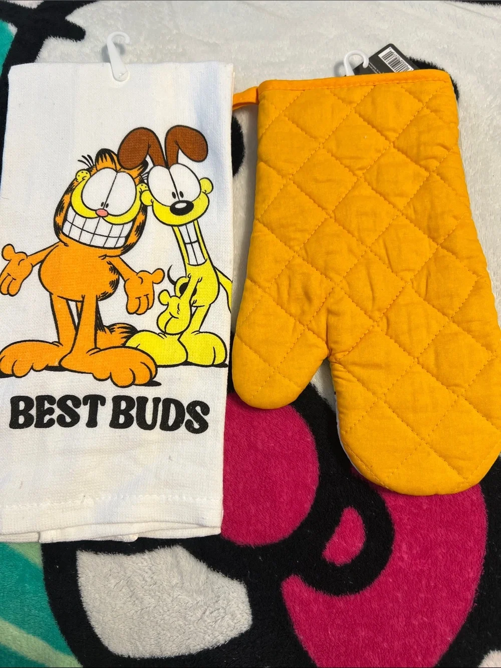 Garfield   Oven Mitt & Kitchen Towel Set - Orange/Yellow